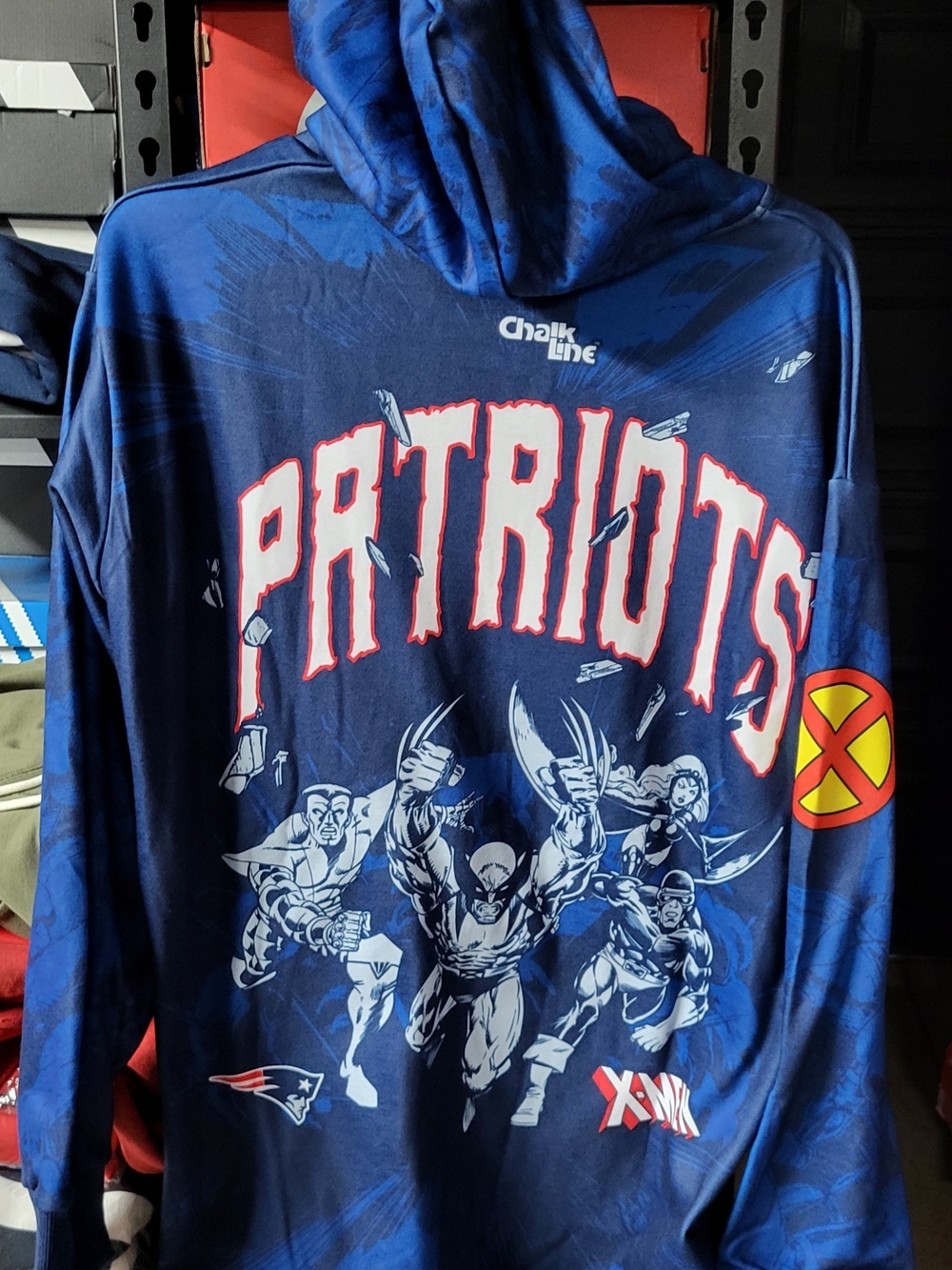 *NEW* Marvel X-Men NFL New England Patriots Colab Full Zip Hoodie Size XL w/Tags